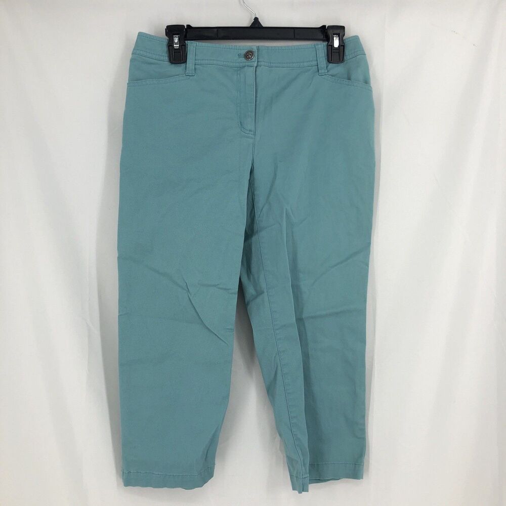 Chico's Blue Straight Leg Chino Cropped Pants Size 0